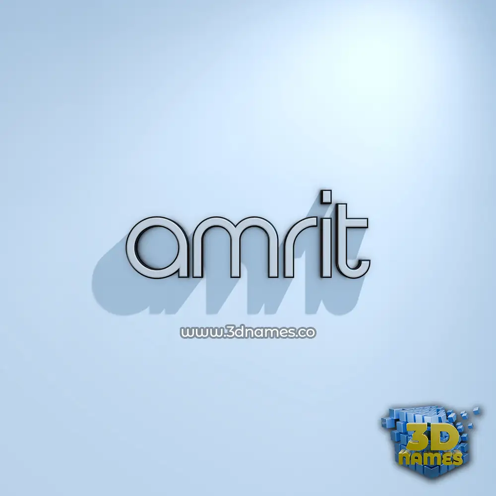 amrit in White Logo Cold style - 3D name wallpaper