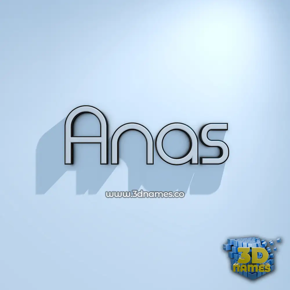 anas in White Logo Cold style - 3D name wallpaper