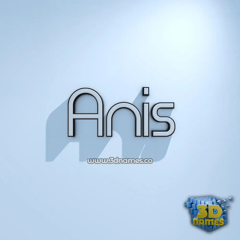 anis in White Logo Cold style - 3D name wallpaper