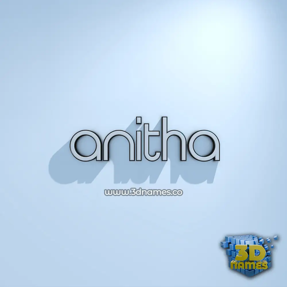 anitha in White Logo Cold style - 3D name wallpaper