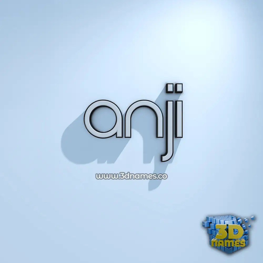 anji in White Logo Cold style - 3D name wallpaper