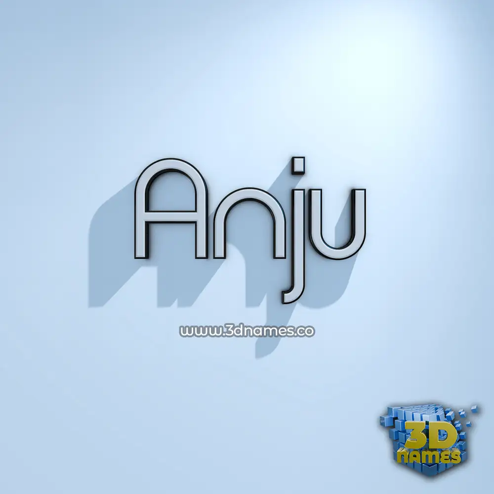 anju in White Logo Cold style - 3D name wallpaper