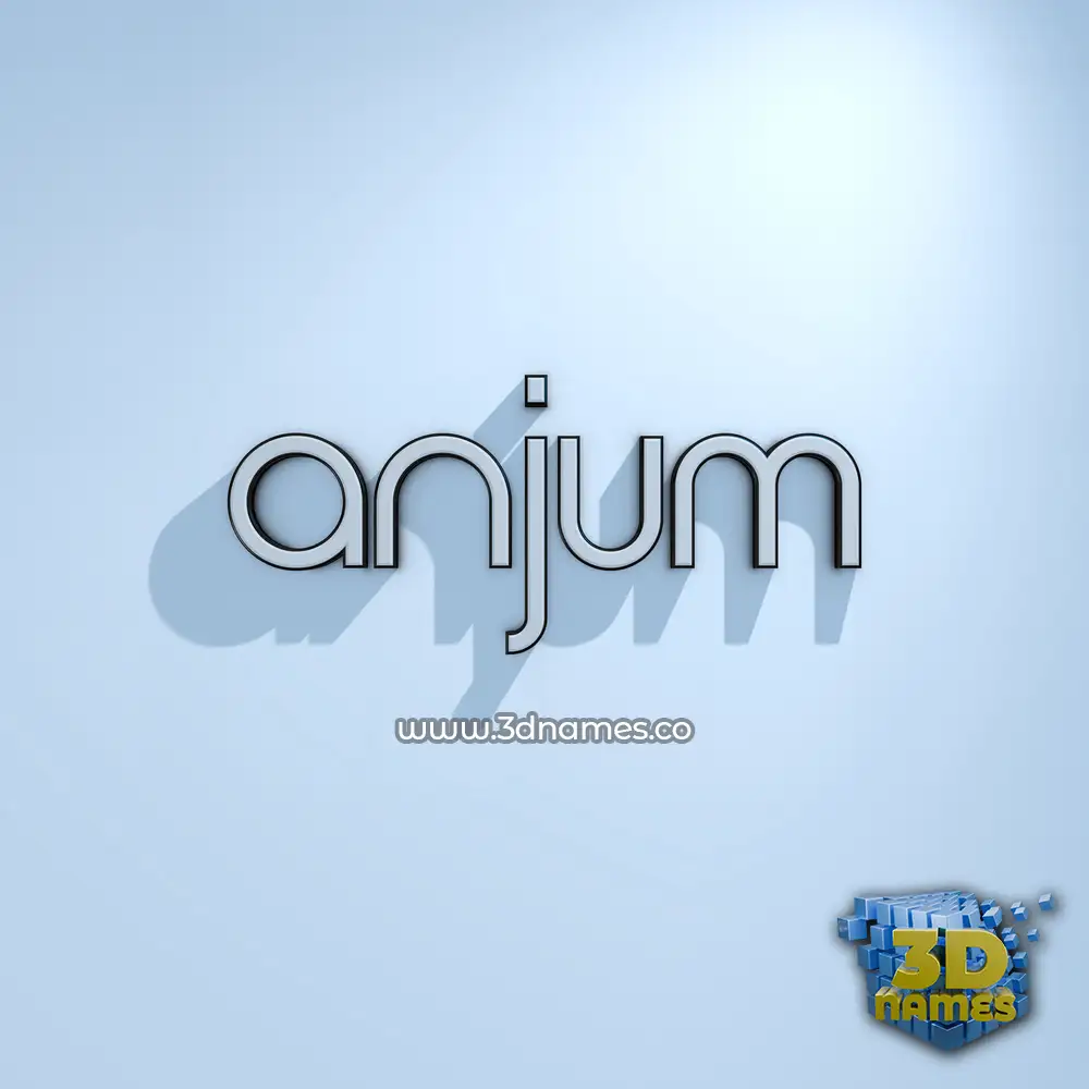 anjum in White Logo Cold style - 3D name wallpaper