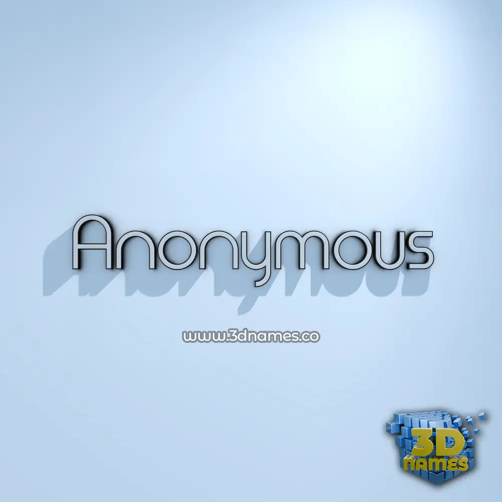 anonymous in White Logo Cold style - 3D name wallpaper