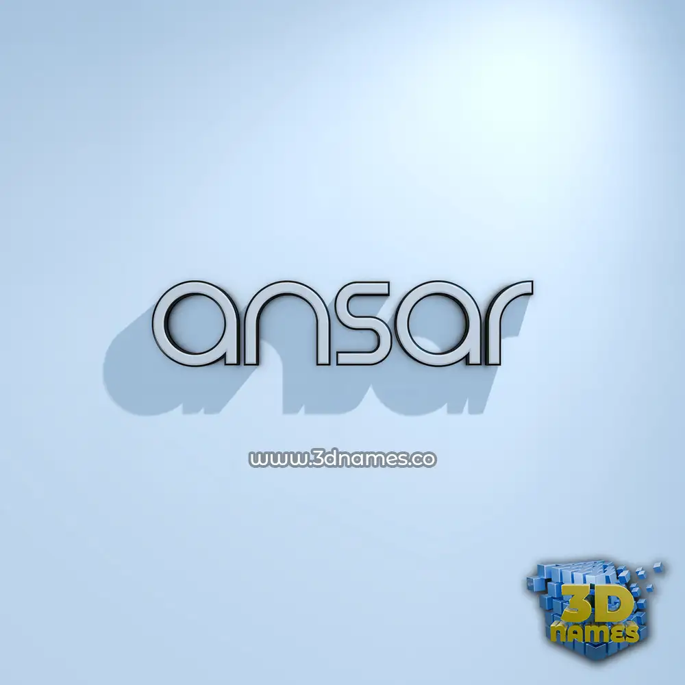 ansar in White Logo Cold style - 3D name wallpaper