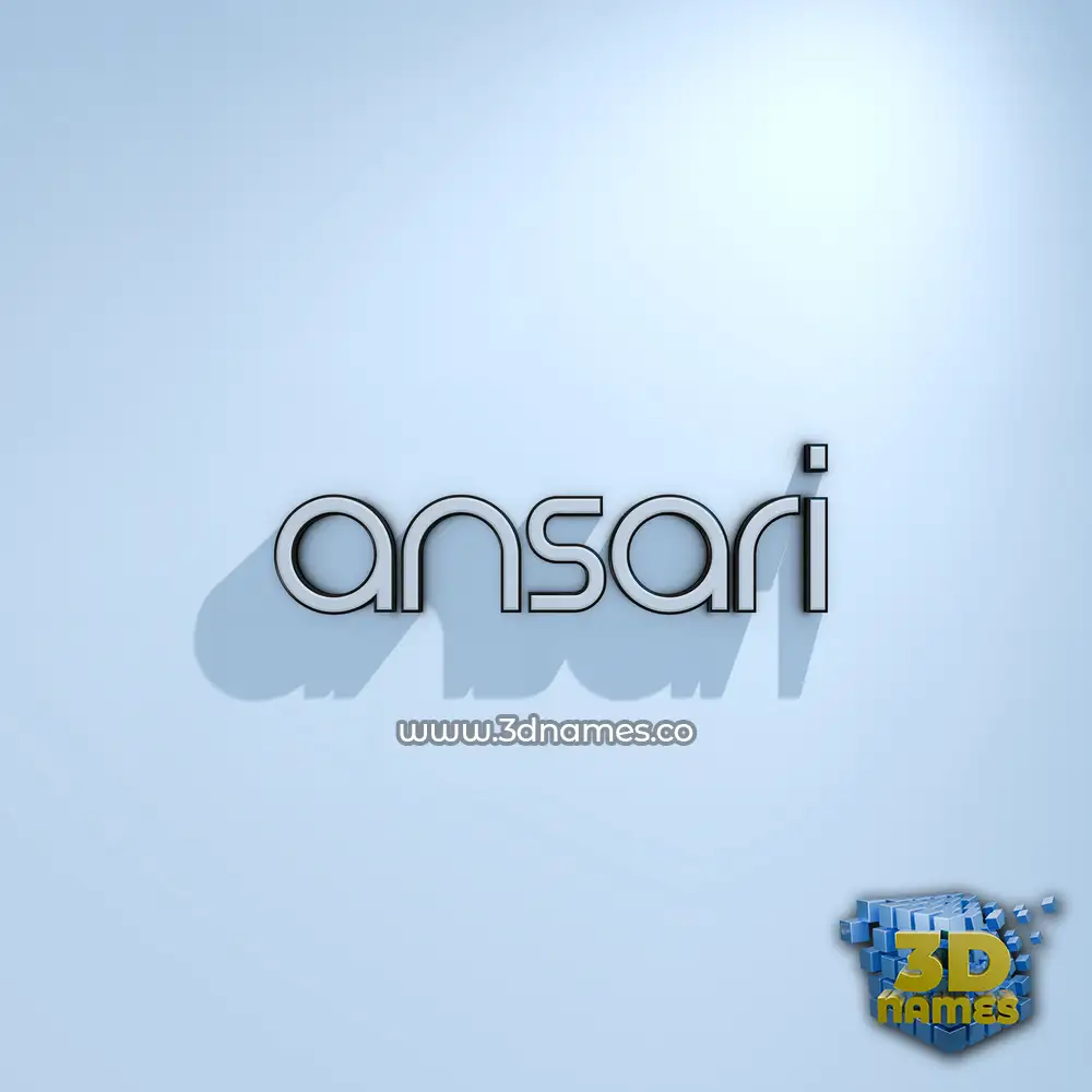ansari in White Logo Cold style - 3D name wallpaper