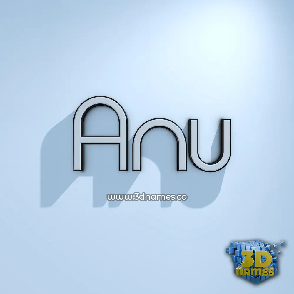 anu in White Logo Cold style - 3D name wallpaper