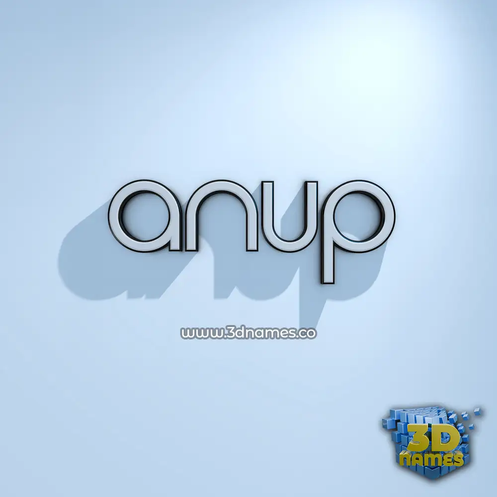 anup in White Logo Cold style - 3D name wallpaper