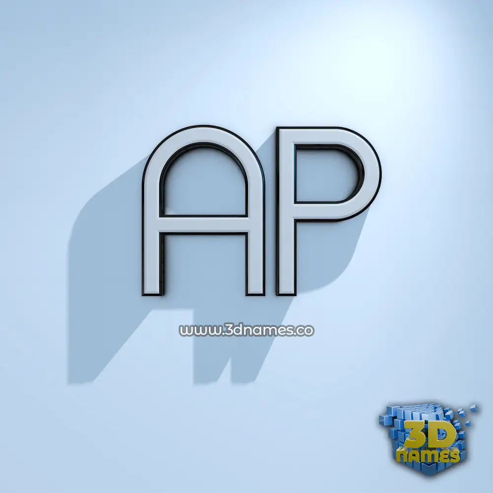 ap in White Logo Cold style - 3D name wallpaper