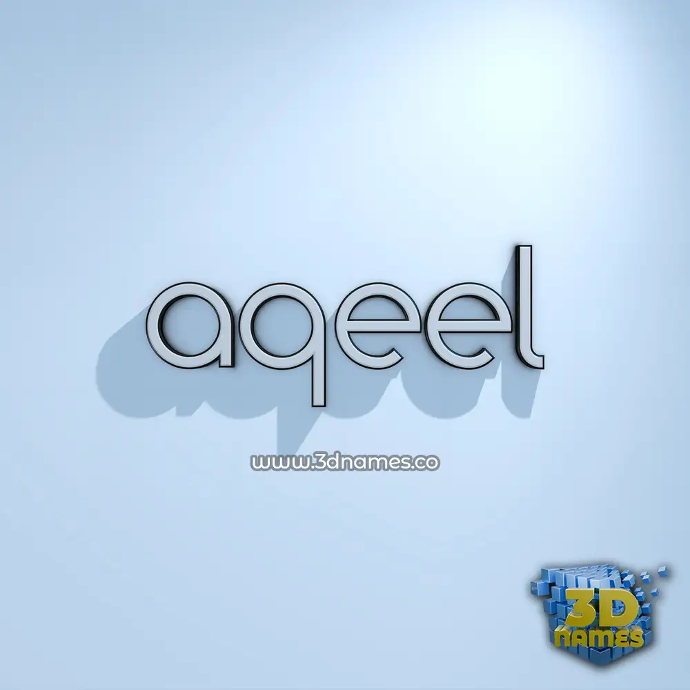 aqeel in White Logo Cold style - 3D name wallpaper