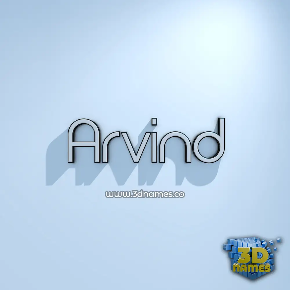 arvind in White Logo Cold style - 3D name wallpaper