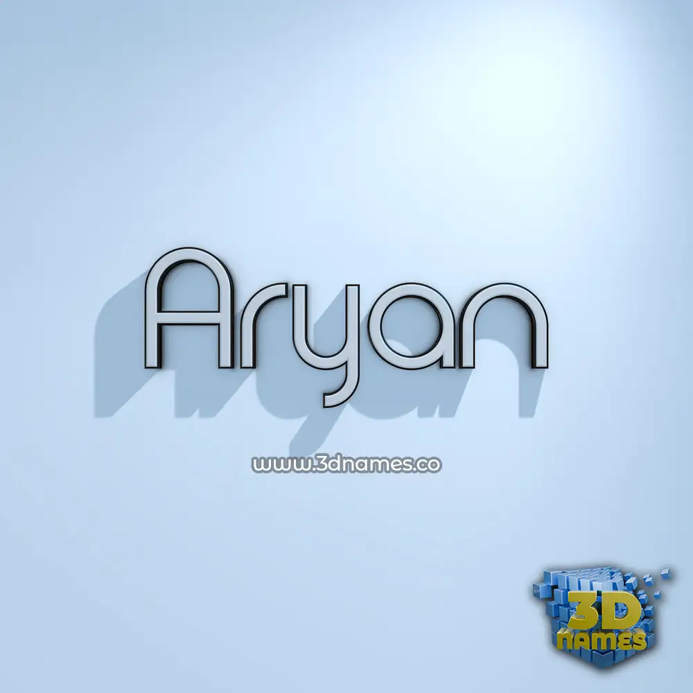 aryan in White Logo Cold style - 3D name wallpaper