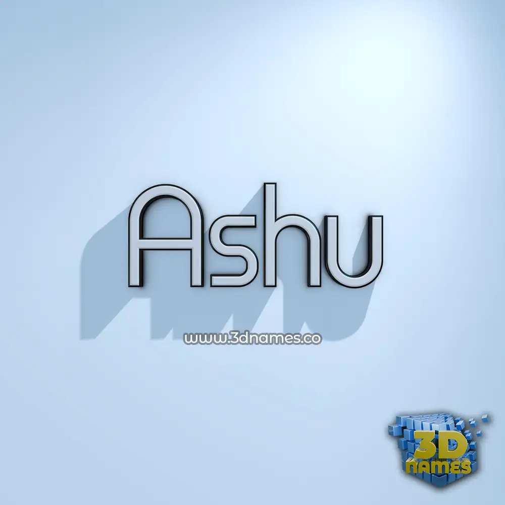 ashu in White Logo Cold style - 3D name wallpaper