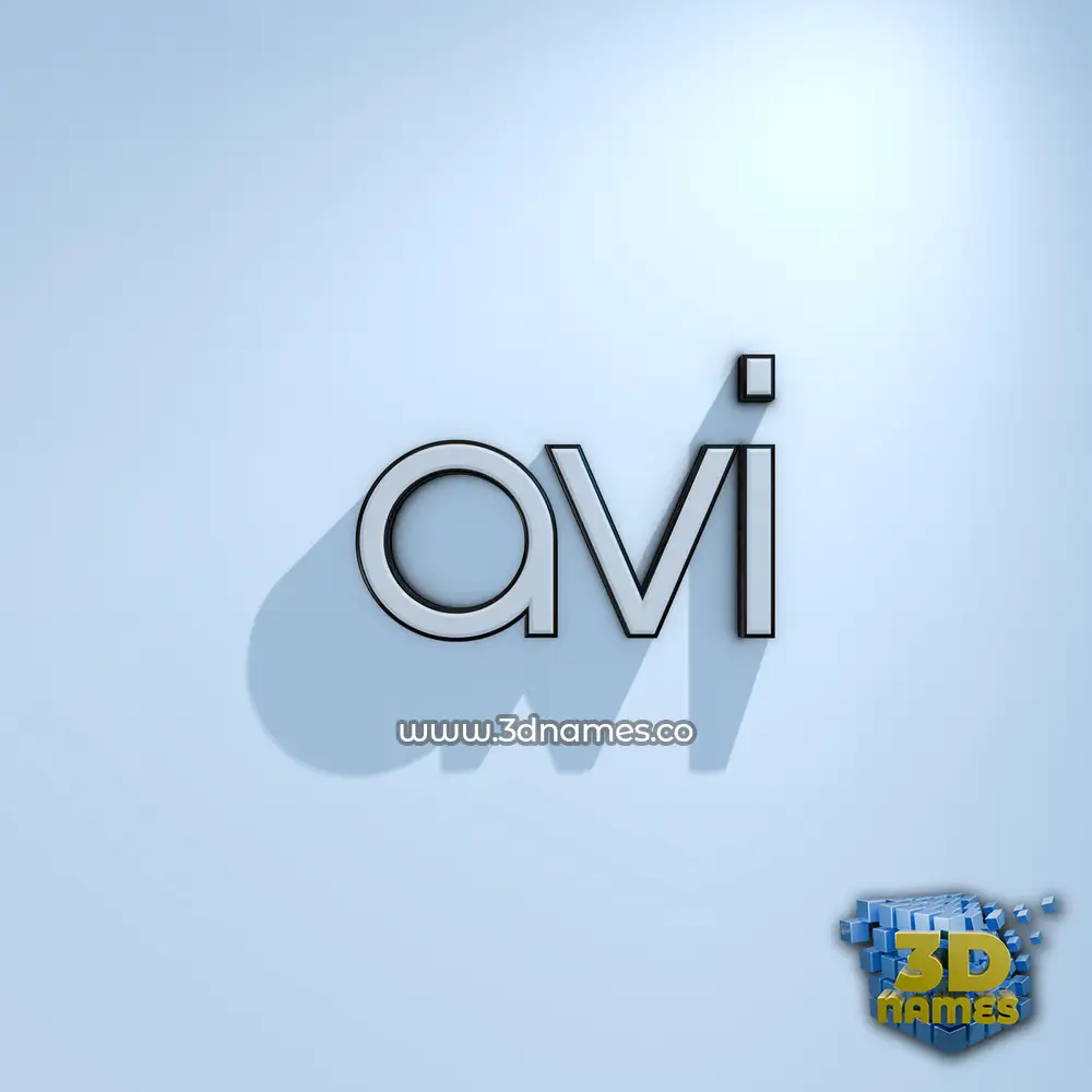 avi in White Logo Cold style - 3D name wallpaper
