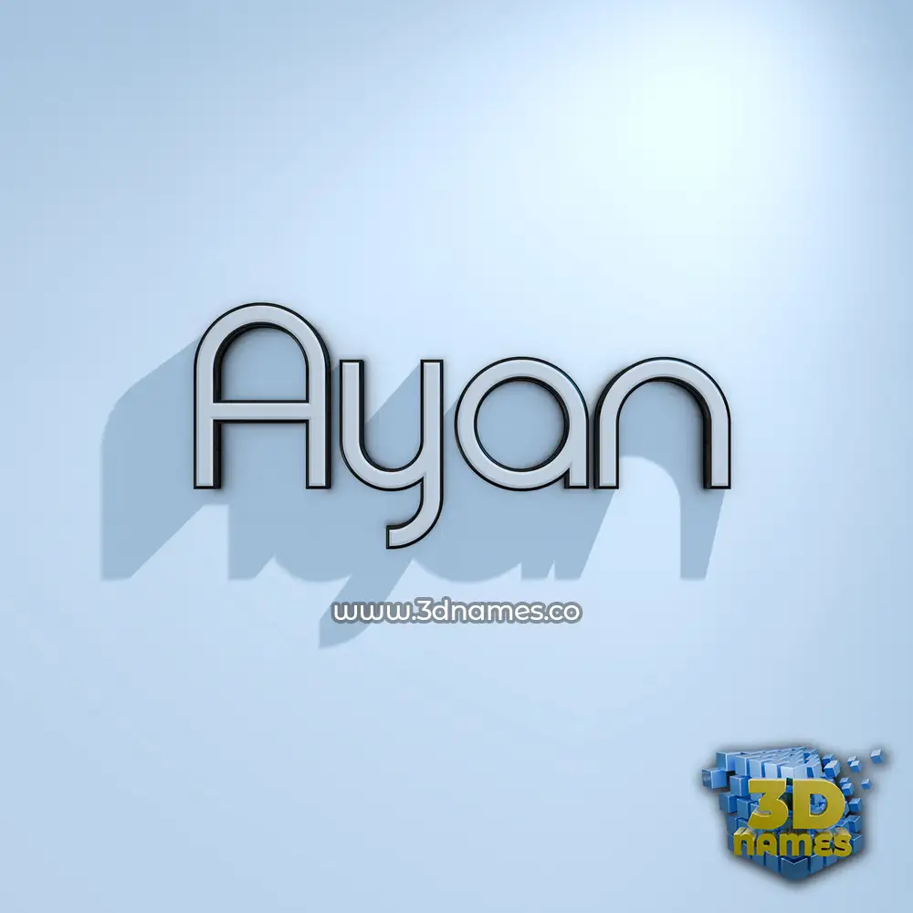 ayan in White Logo Cold style - 3D name wallpaper