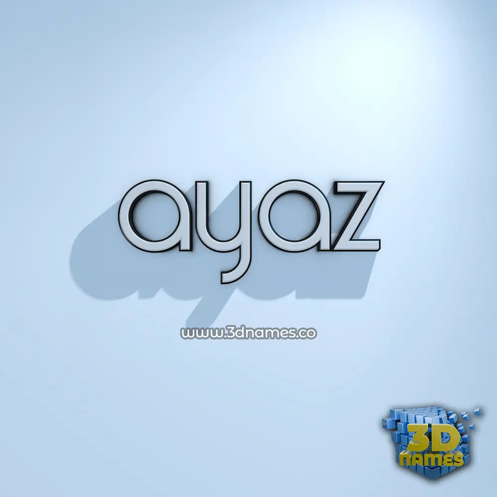 ayaz in White Logo Cold style - 3D name wallpaper