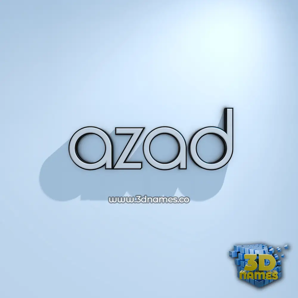 azad in White Logo Cold style - 3D name wallpaper