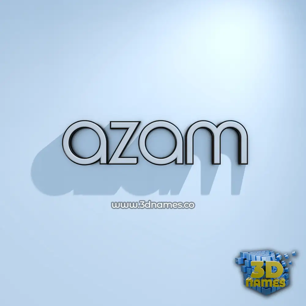 azam in White Logo Cold style - 3D name wallpaper