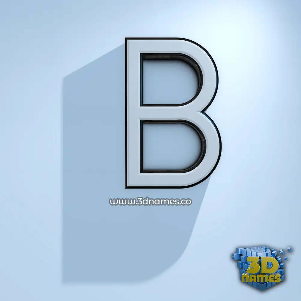 b in White Logo Cold style - 3D name wallpaper