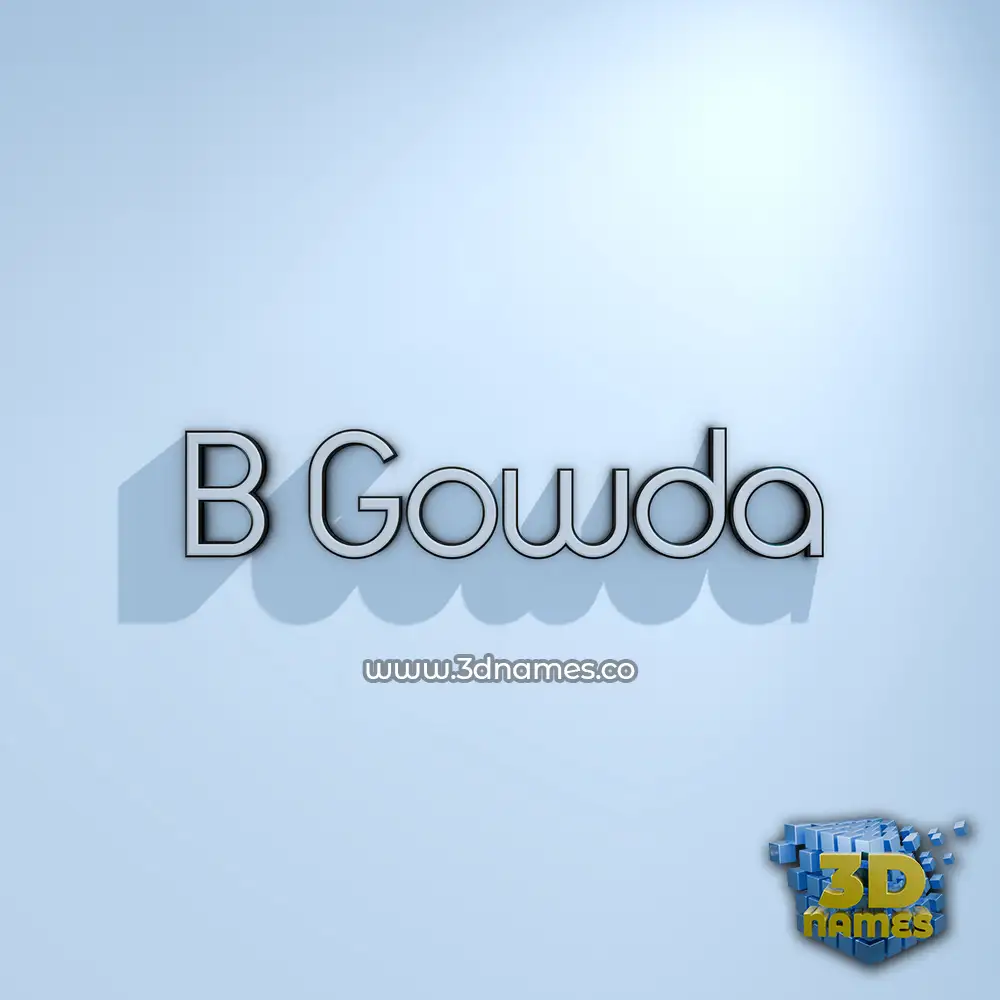 b gowda in White Logo Cold style - 3D name wallpaper