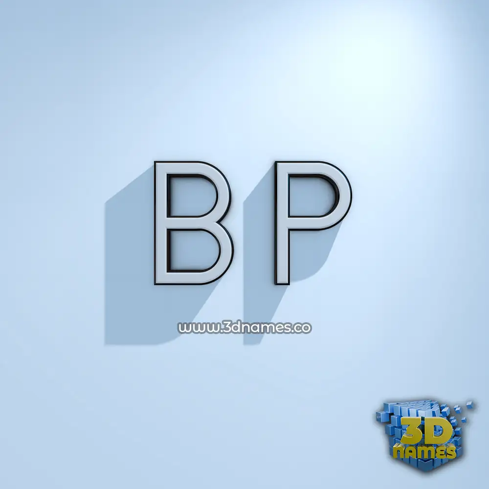 b p in White Logo Cold style - 3D name wallpaper