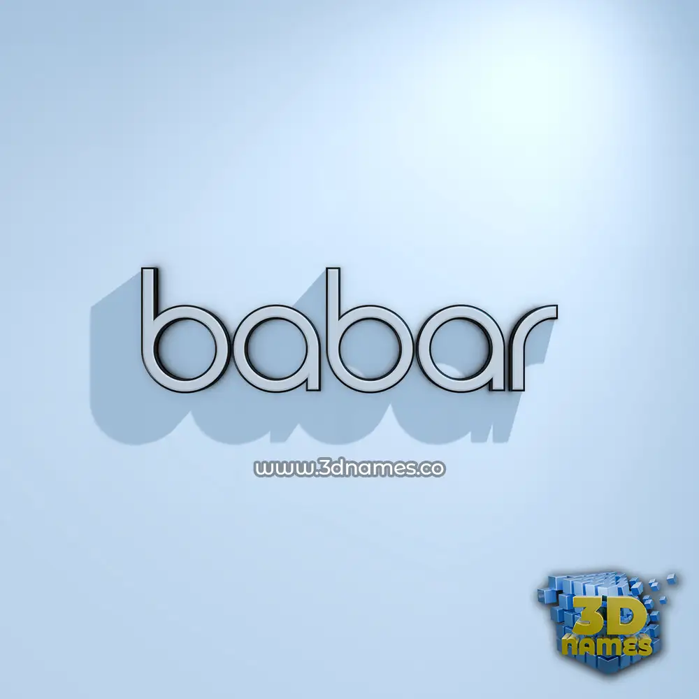 babar in White Logo Cold style - 3D name wallpaper