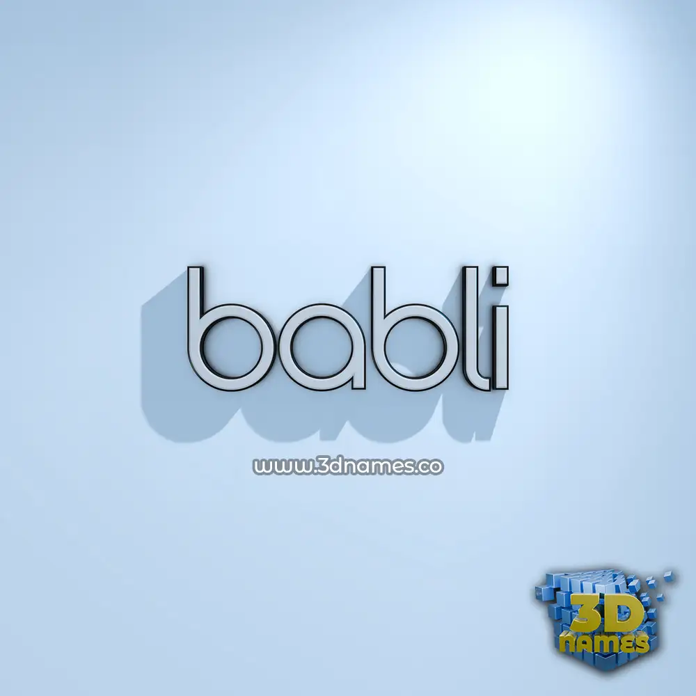 babli in White Logo Cold style - 3D name wallpaper