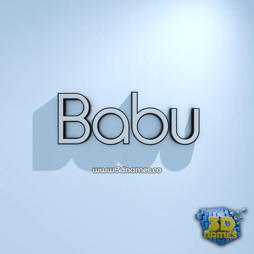 babu in White Logo Cold style - 3D name wallpaper