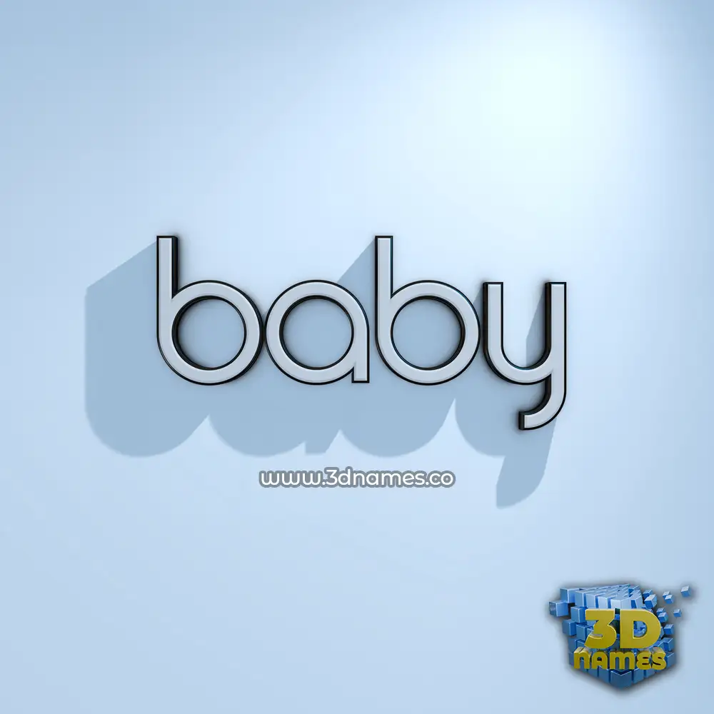 baby in White Logo Cold style - 3D name wallpaper