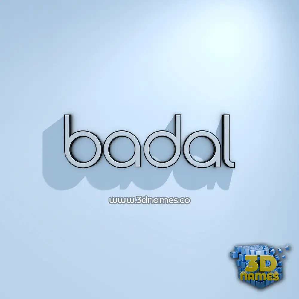 badal in White Logo Cold style - 3D name wallpaper