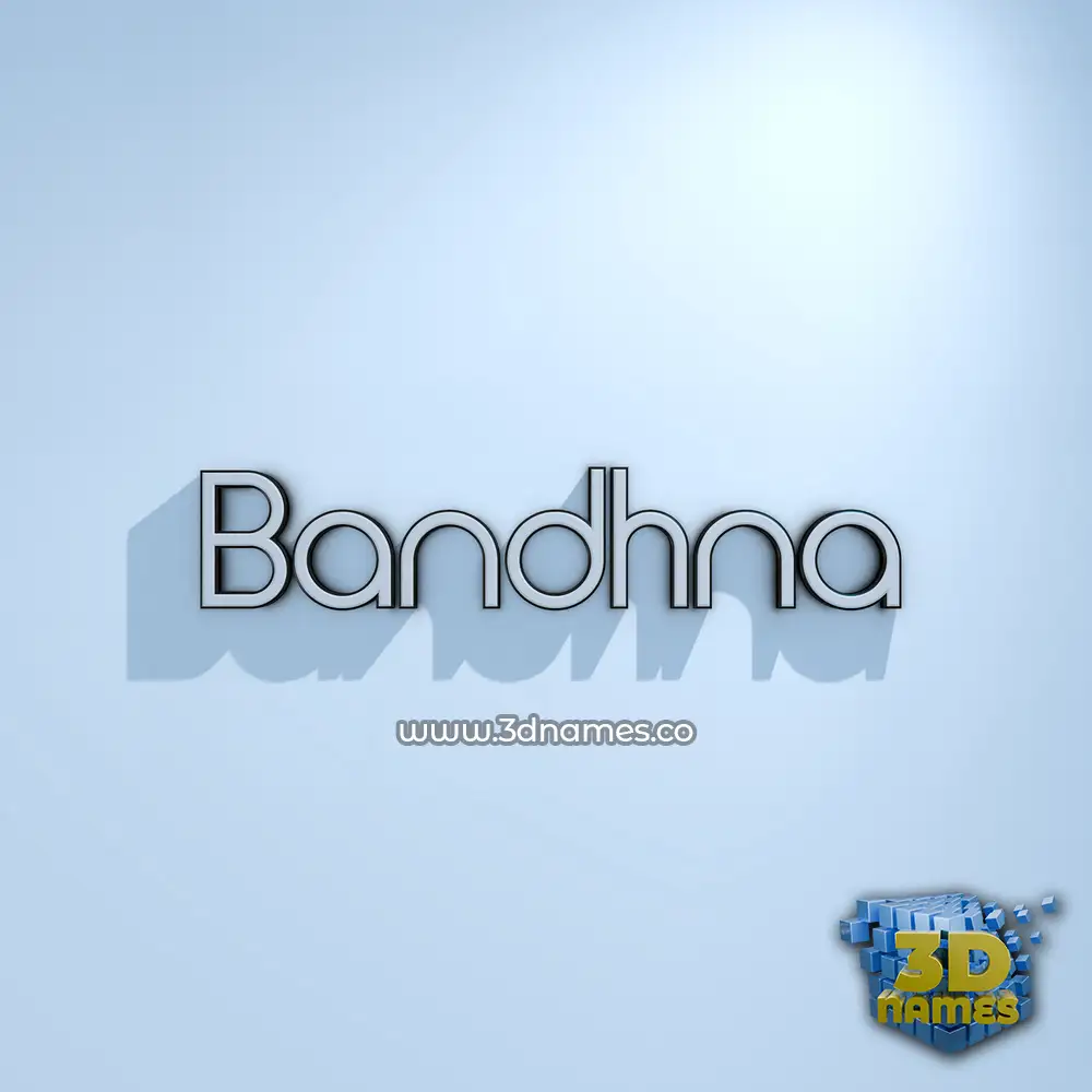 bandhna in White Logo Cold style - 3D name wallpaper
