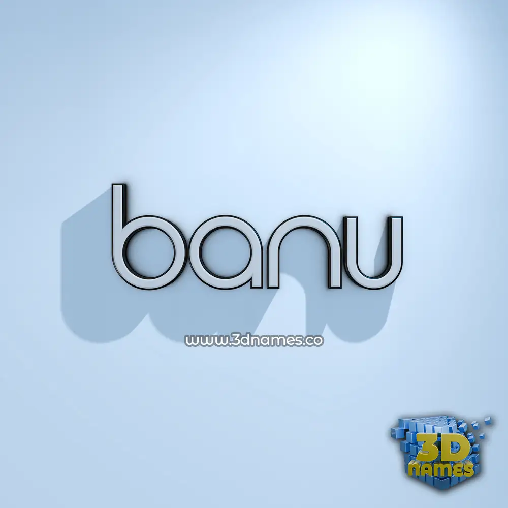banu in White Logo Cold style - 3D name wallpaper