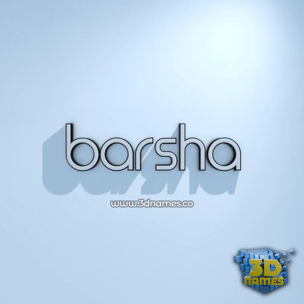 barsha in White Logo Cold style - 3D name wallpaper