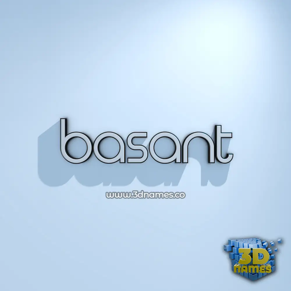 basant in White Logo Cold style - 3D name wallpaper