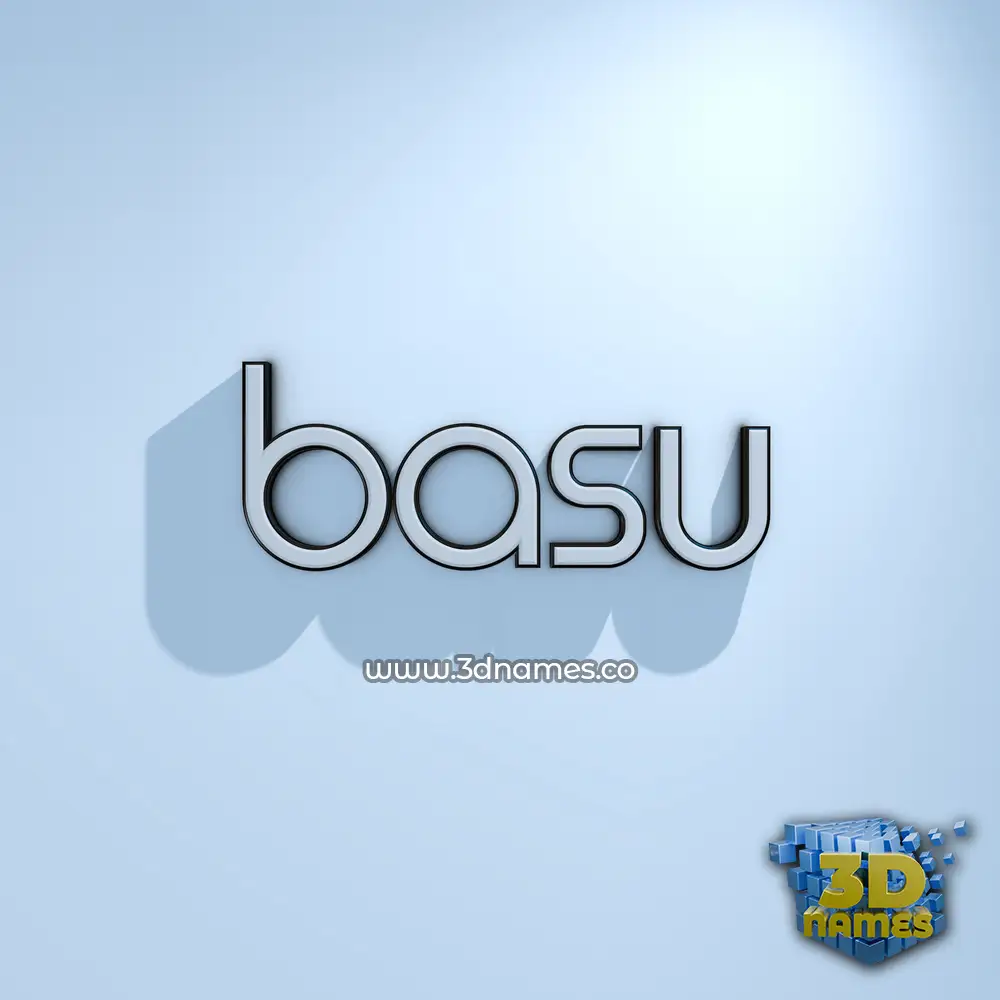 basu in White Logo Cold style - 3D name wallpaper