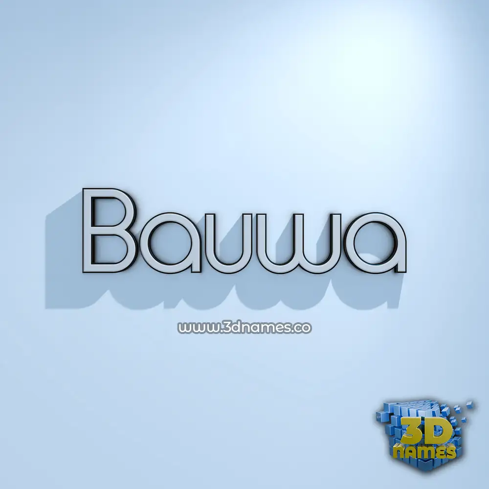 bauwa in White Logo Cold style - 3D name wallpaper