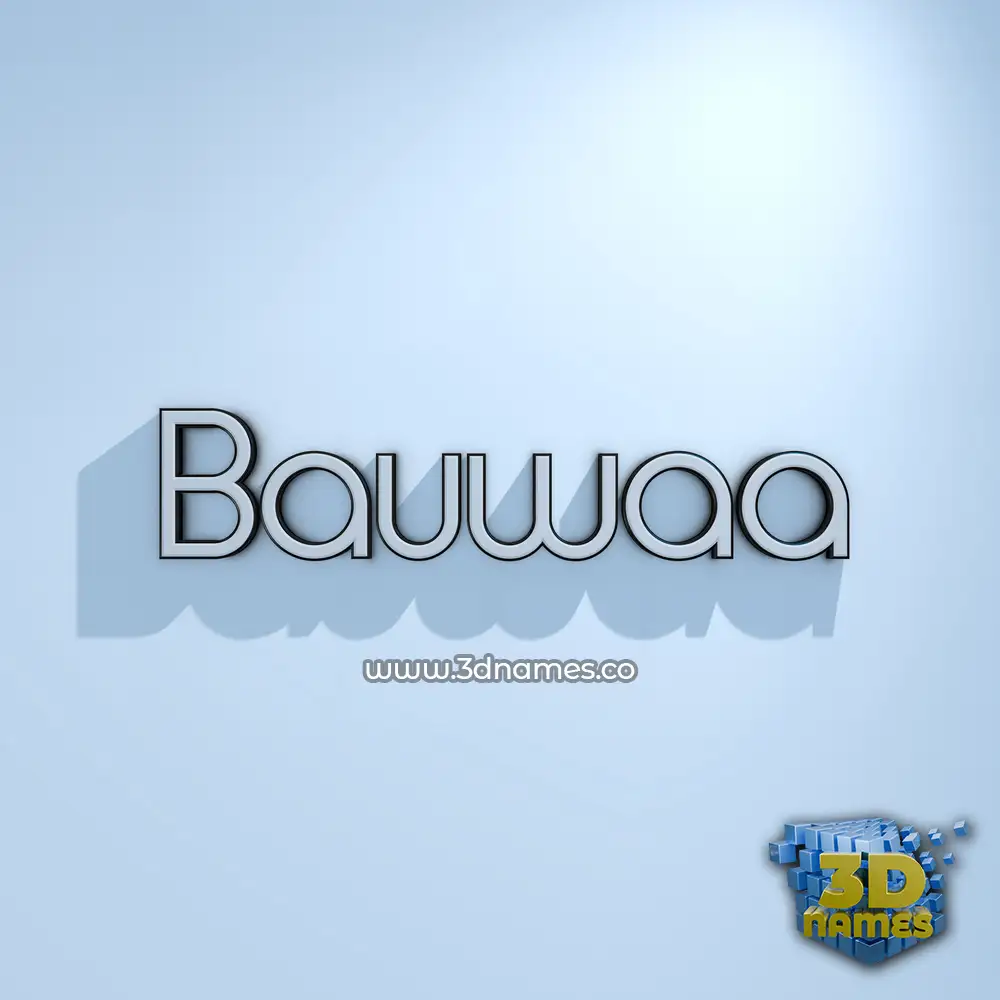 bauwaa in White Logo Cold style - 3D name wallpaper