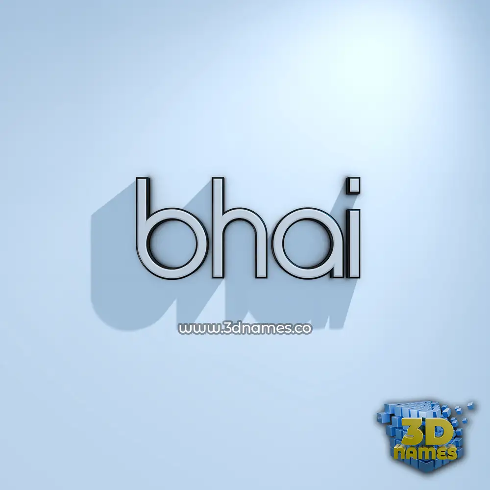 bhai in White Logo Cold style - 3D name wallpaper