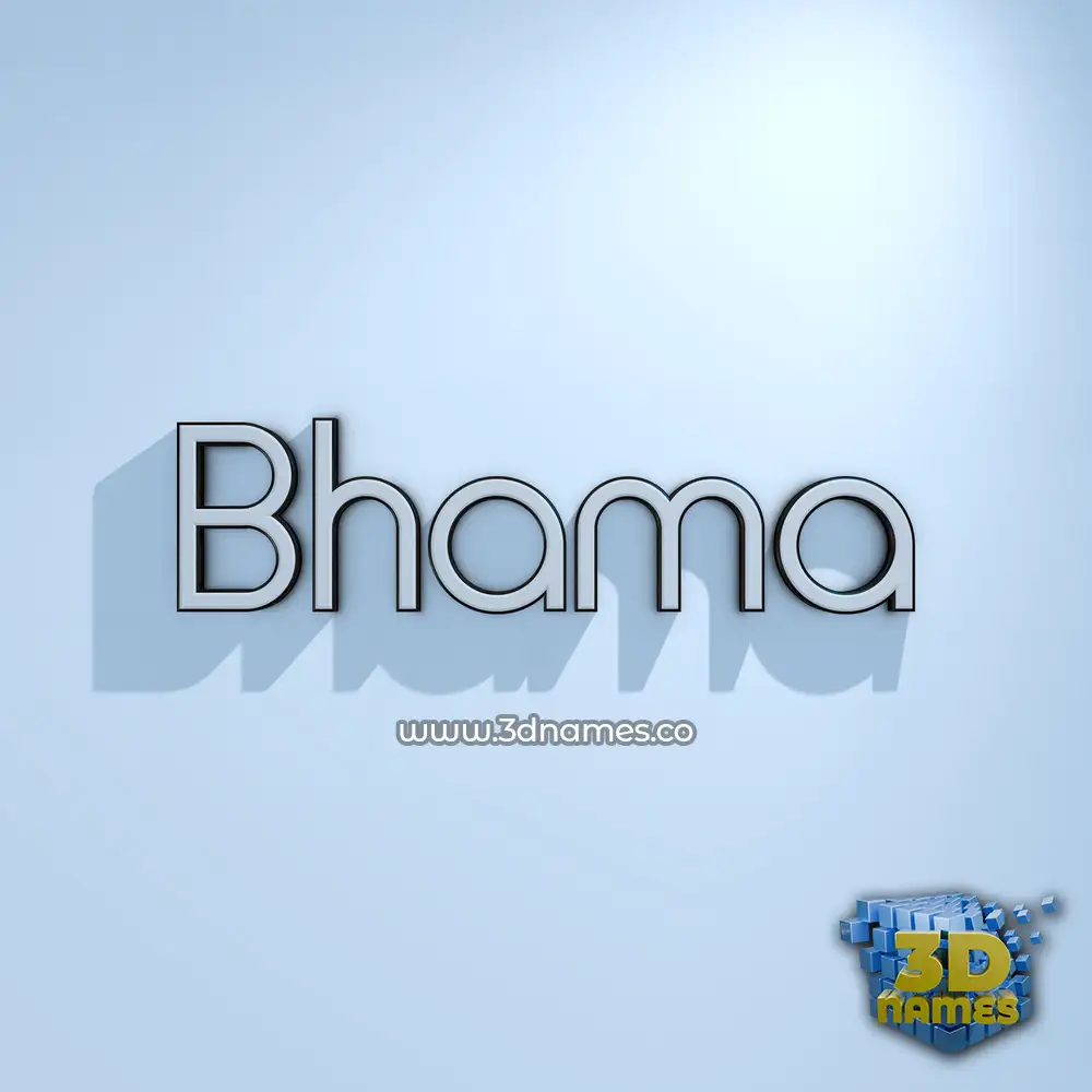 bhama in White Logo Cold style - 3D name wallpaper