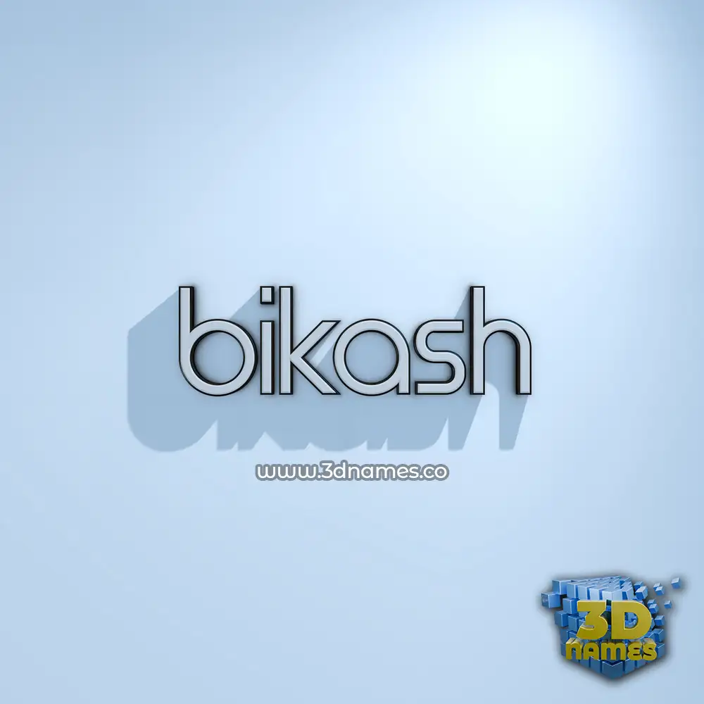 bikash in White Logo Cold style - 3D name wallpaper