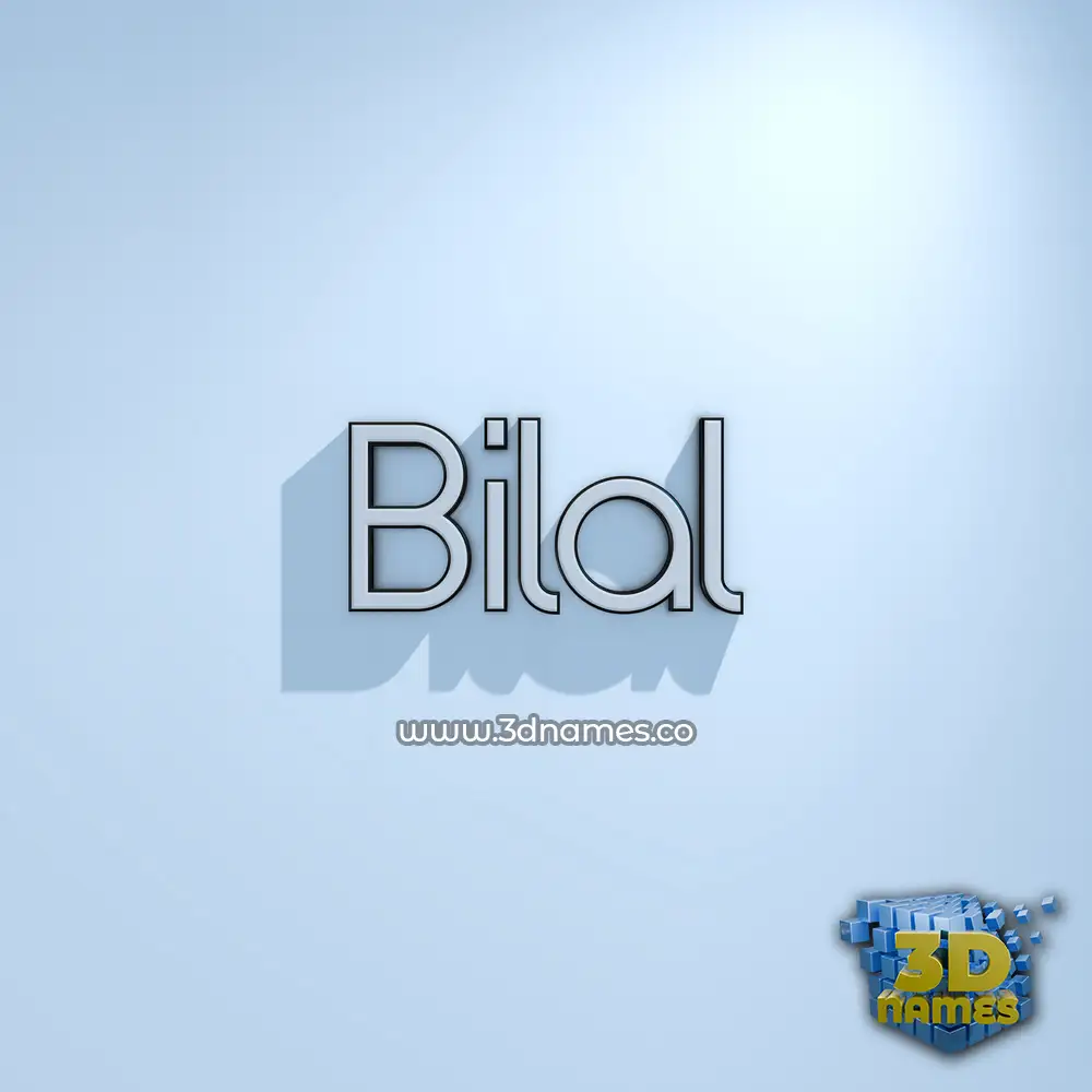 bilal in White Logo Cold style - 3D name wallpaper