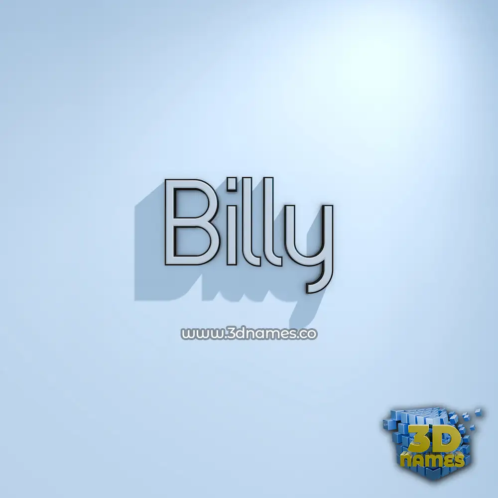 billy in White Logo Cold style - 3D name wallpaper