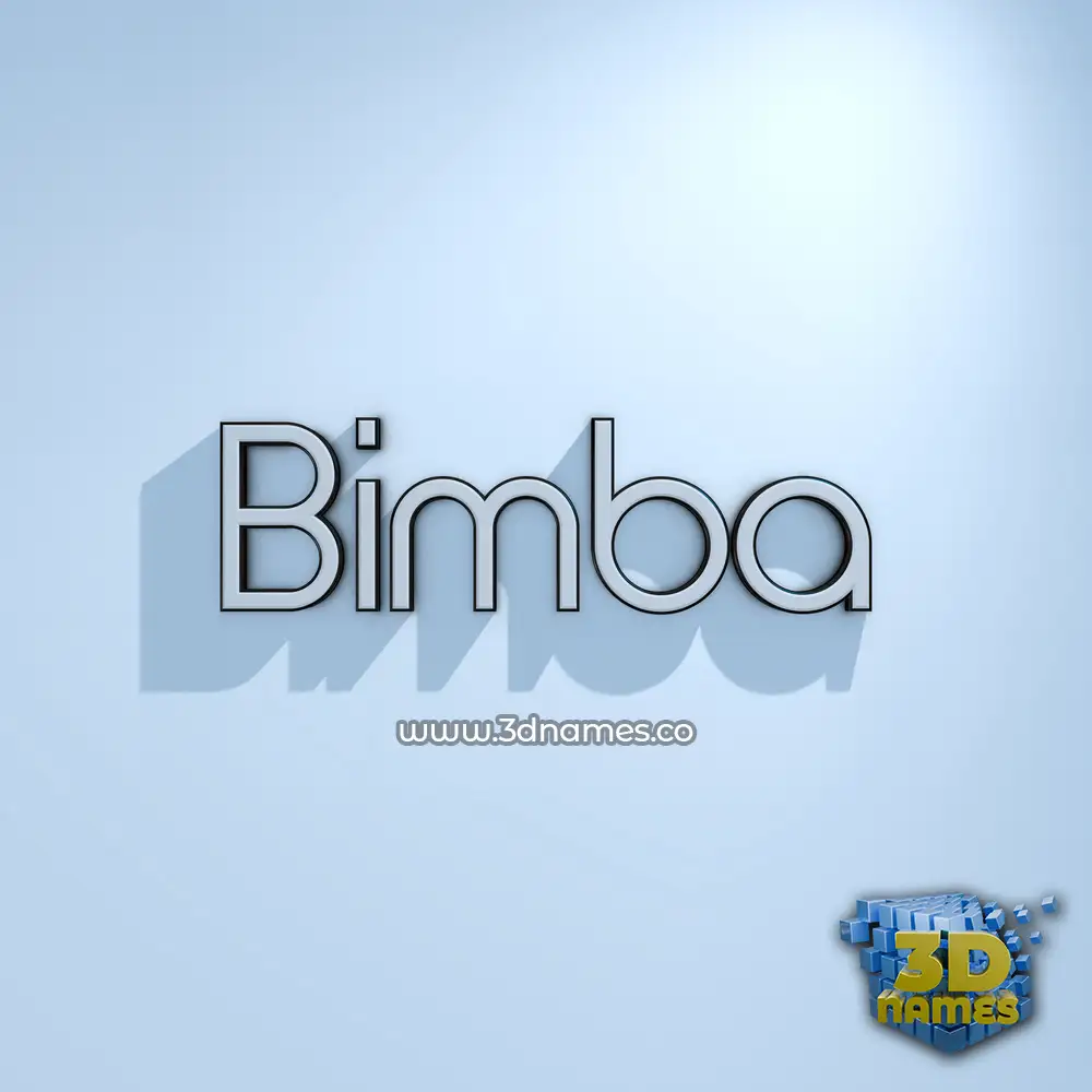 bimba in White Logo Cold style - 3D name wallpaper