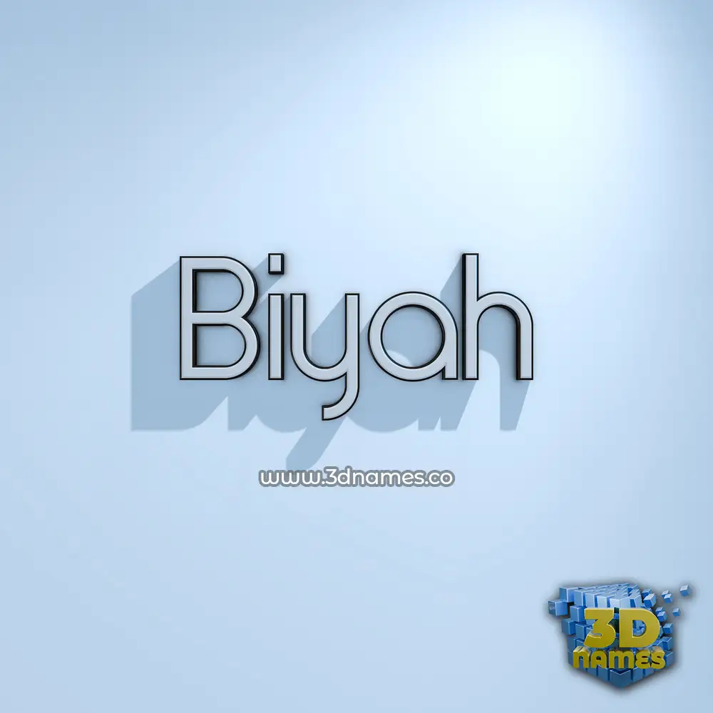biyah in White Logo Cold style - 3D name wallpaper