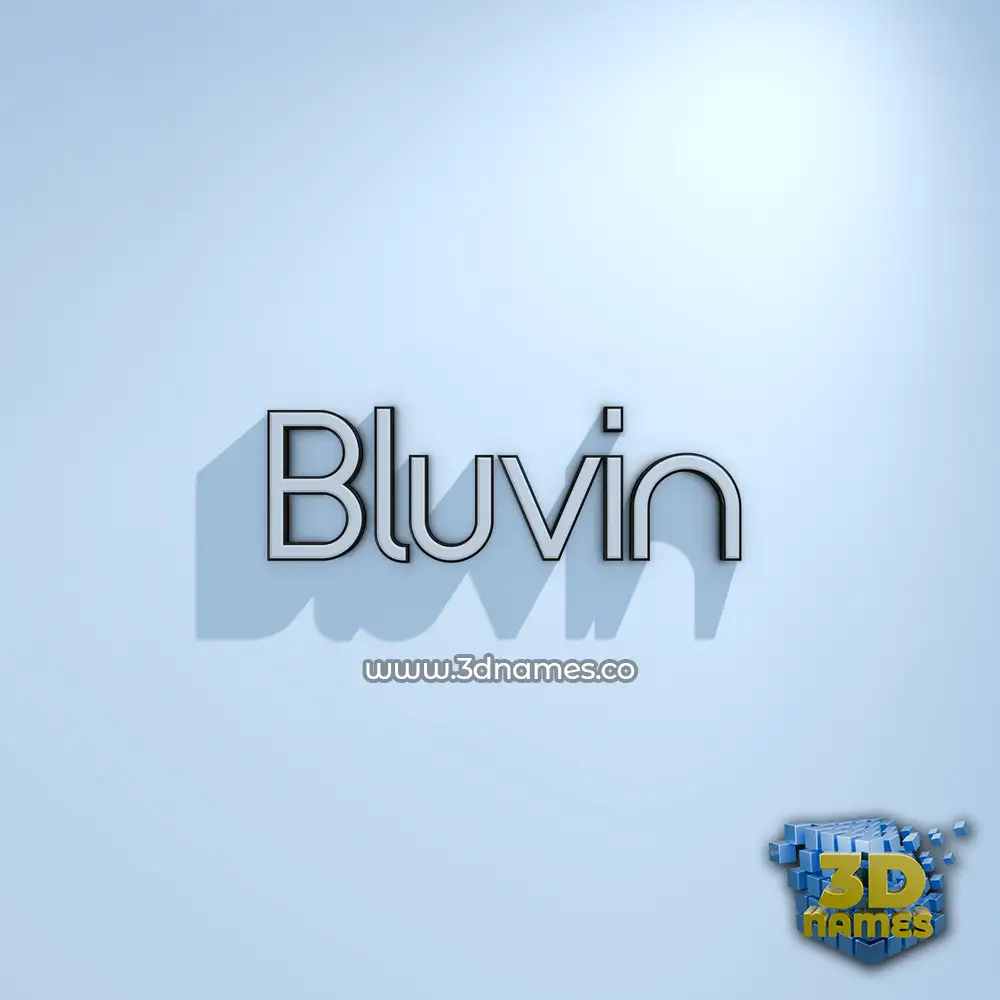 bluvin in White Logo Cold style - 3D name wallpaper