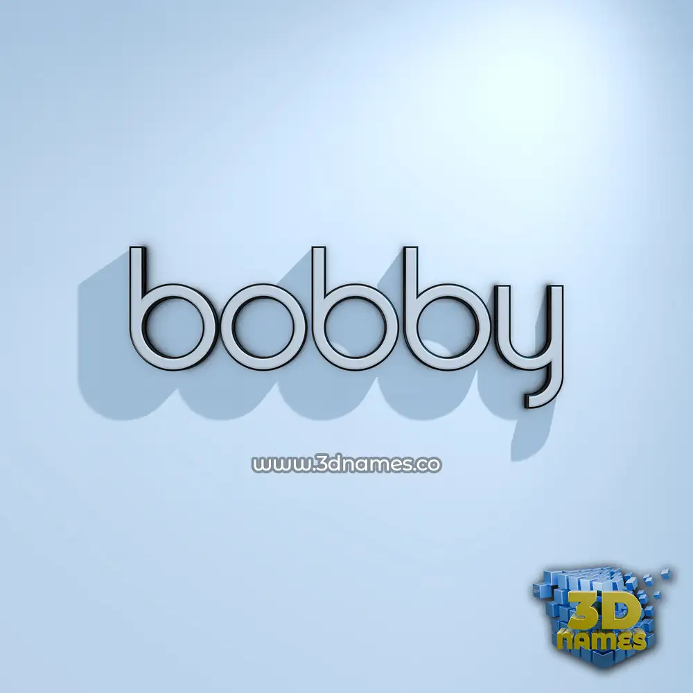 bobby in White Logo Cold style - 3D name wallpaper