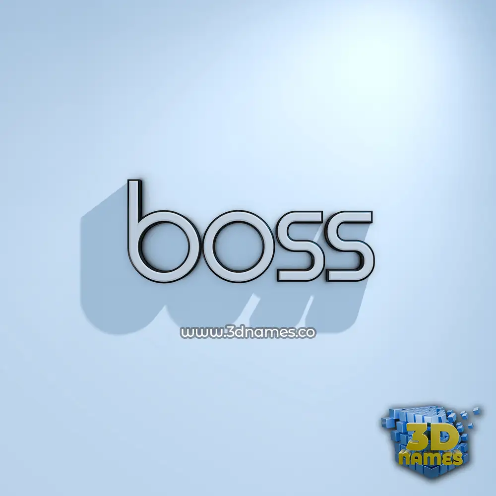 boss in White Logo Cold style - 3D name wallpaper