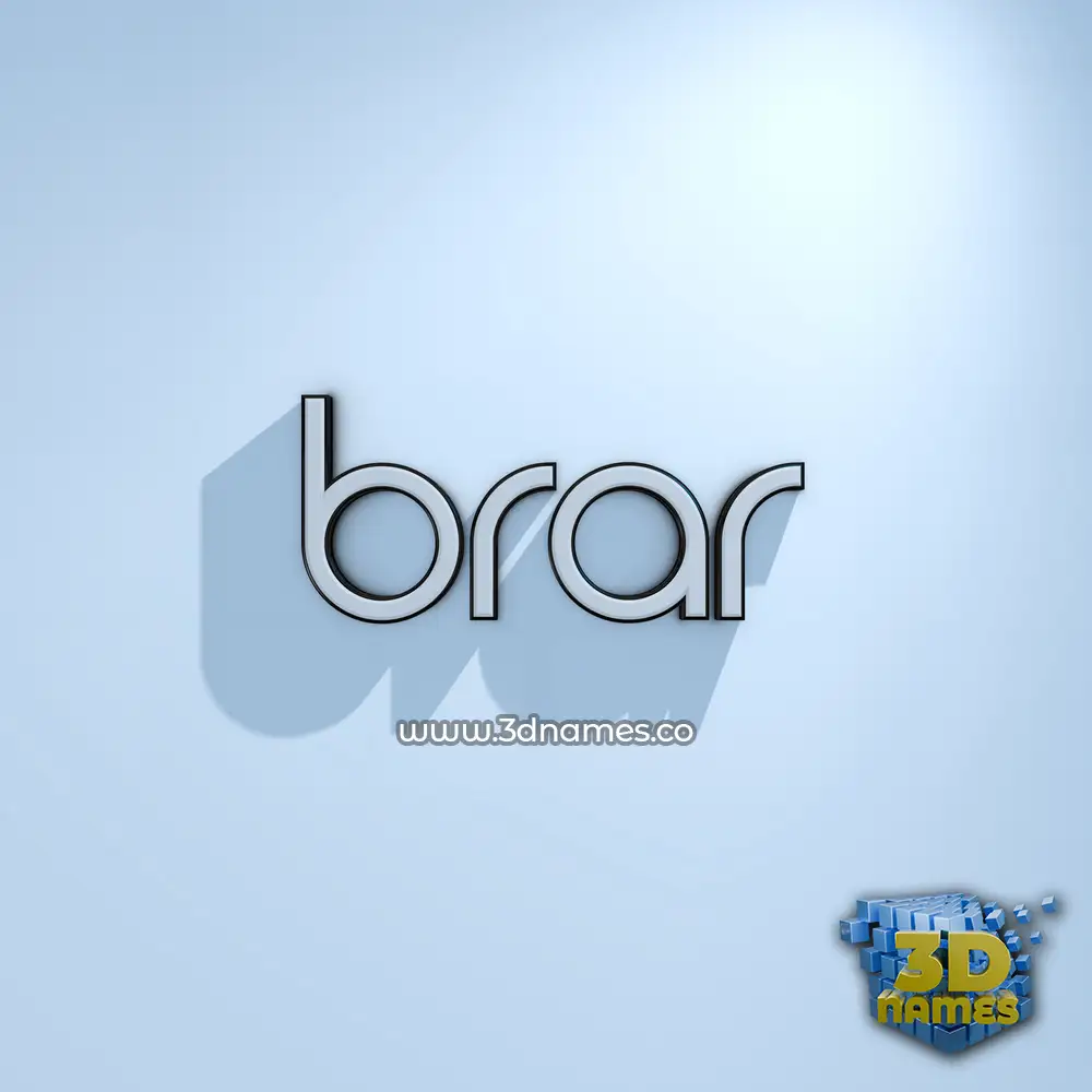 brar in White Logo Cold style - 3D name wallpaper