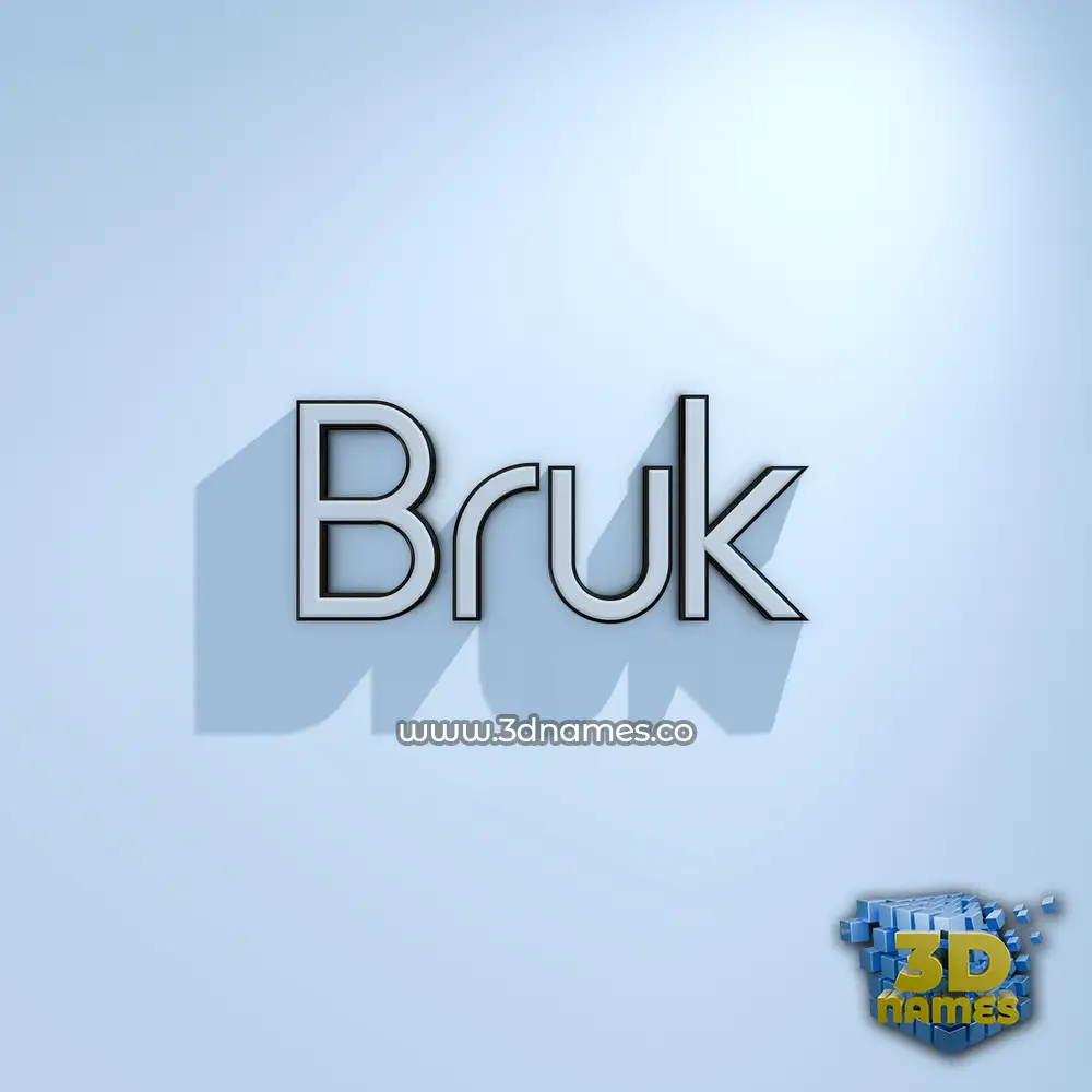 bruk in White Logo Cold style - 3D name wallpaper