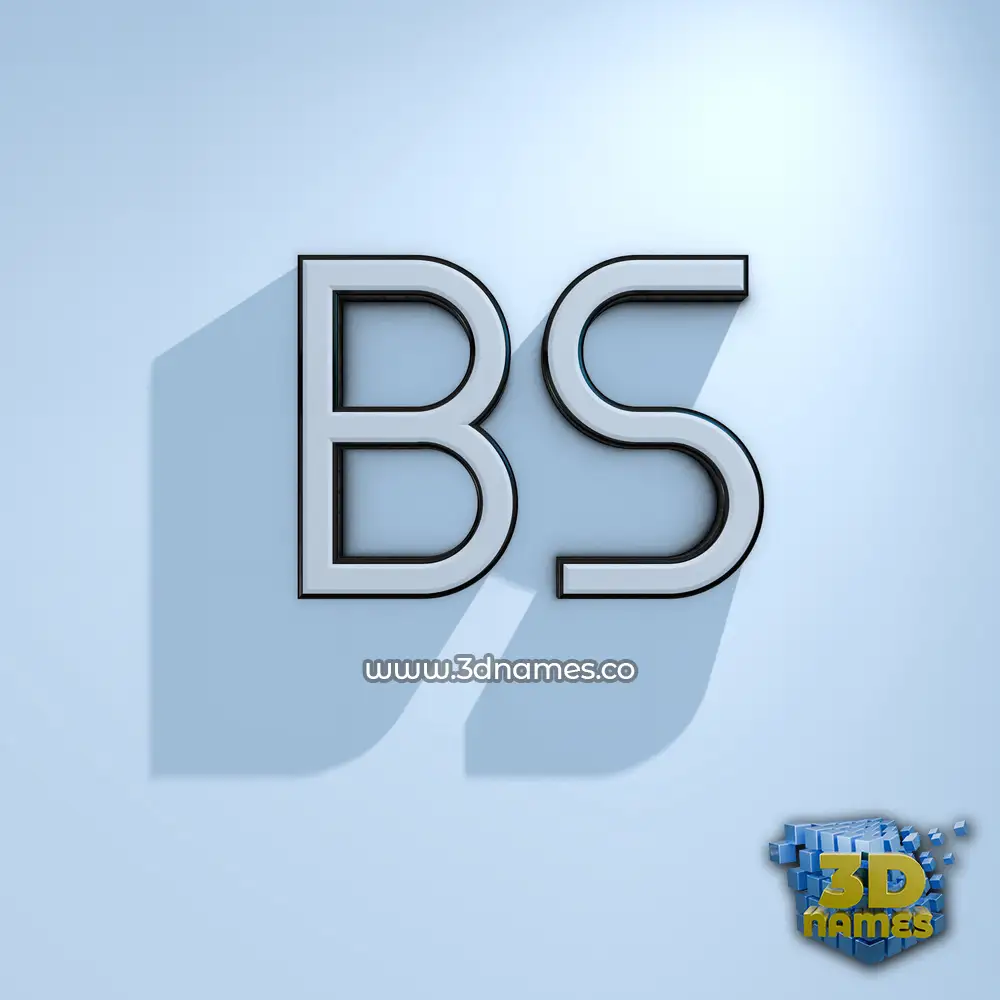 bs in White Logo Cold style - 3D name wallpaper